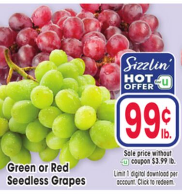 Green or Red Seedless Grapes