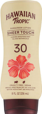 Hawaiian Tropic SPF 30 Sheer Touch lotion 8 oz or Weightless Hydration spray 6 oz.