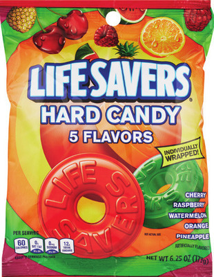 Life Savers bags 2.75-7 oz, Skittles 5.7-9 oz, M&M's 4.5-5 oz or Altoids 1.76 oz.