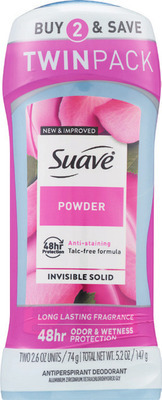 ALL Suave deodorant twin pack, body wash 30 oz, 2-in-1 shampoo + conditioner, body wash 28 oz.