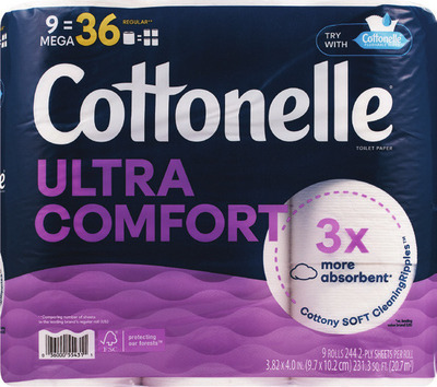 Cottonelle 9 mega rolls or Viva 2 quad rolls
