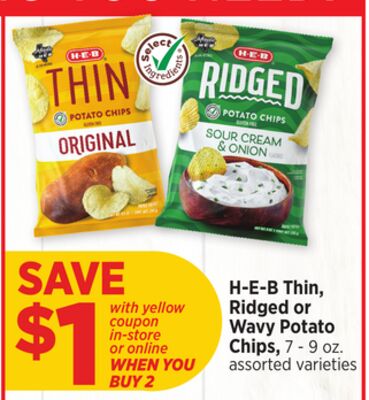 H-E-B Thin, Ridged or Wavy Potato Chips