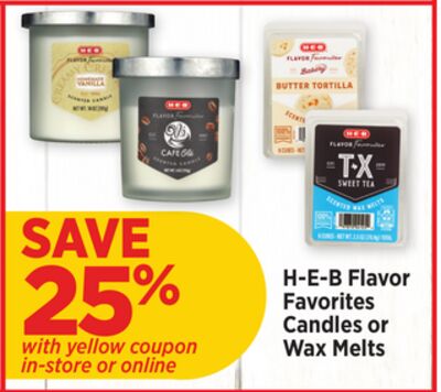 H-E-B Flavor Favorites Candles or Wax Melts