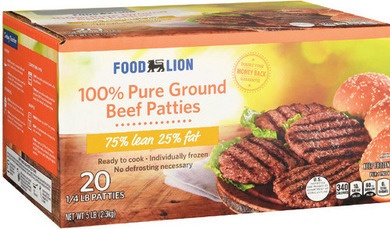 Food Lion Ground Beef Patties
