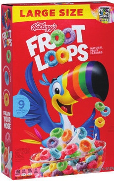 Kellogg's Frosted Flakes or Froot Loops Cereal