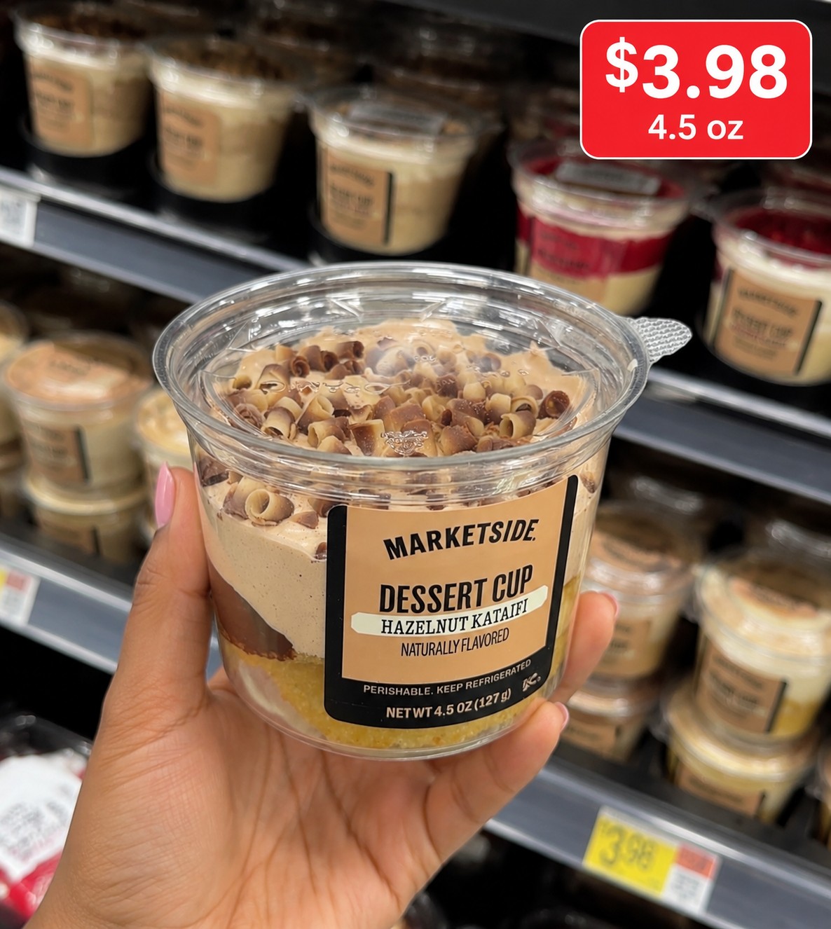 MARKETSIDE DESSERT CUP HAZELNUT KATAIFI NATURALLY FLAVORED