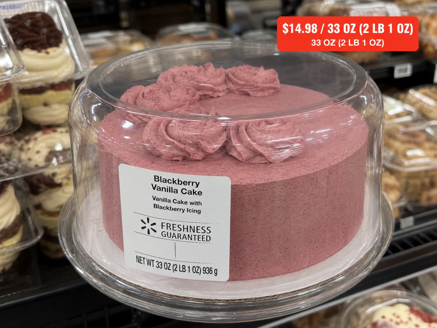 Walmart Freshness Guaranteed Blackberry Vanilla Cake with Blackberry Icing