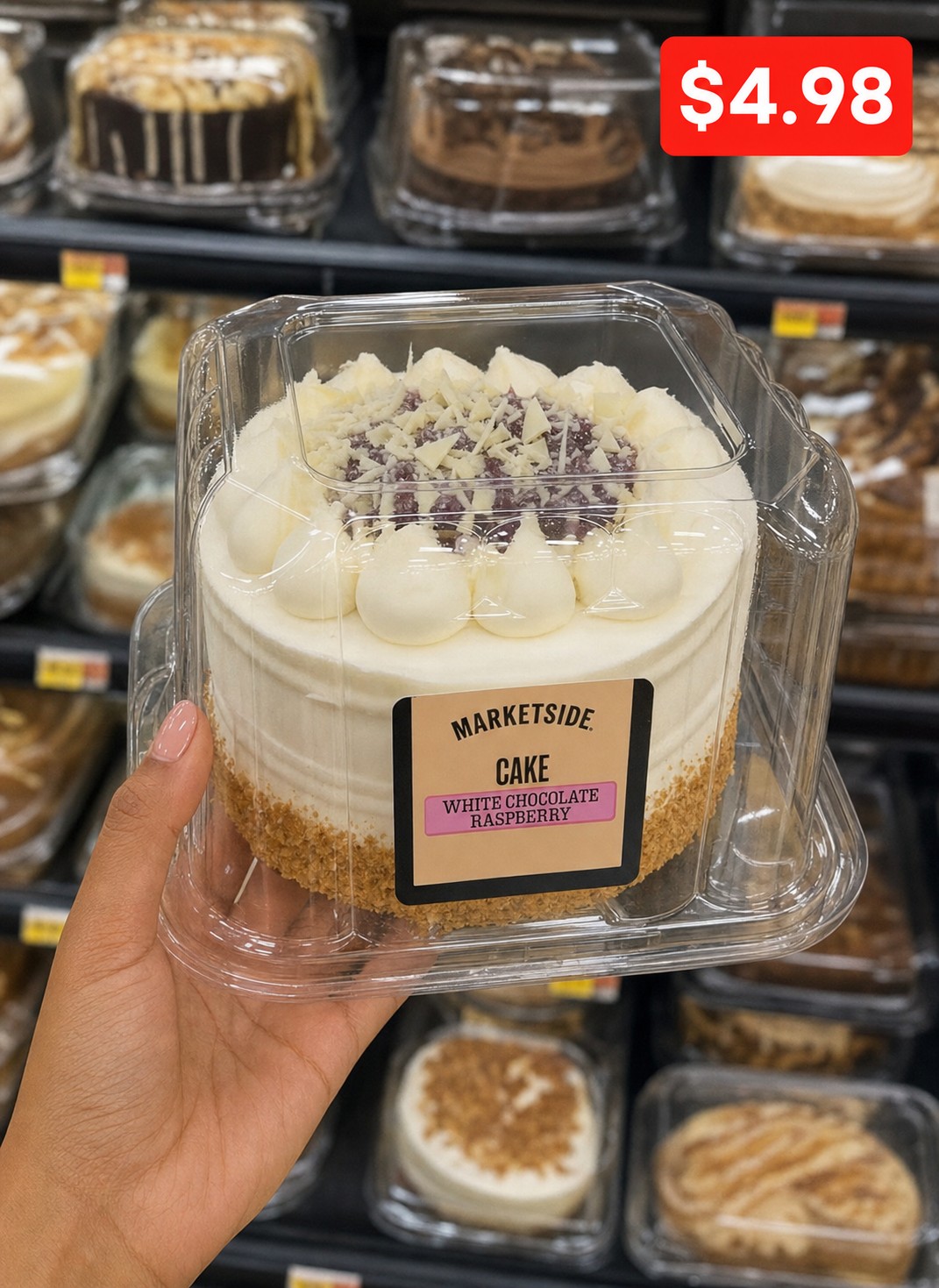 MARKETSIDE CAKE WHITE CHOCOLATE RASPBERRY