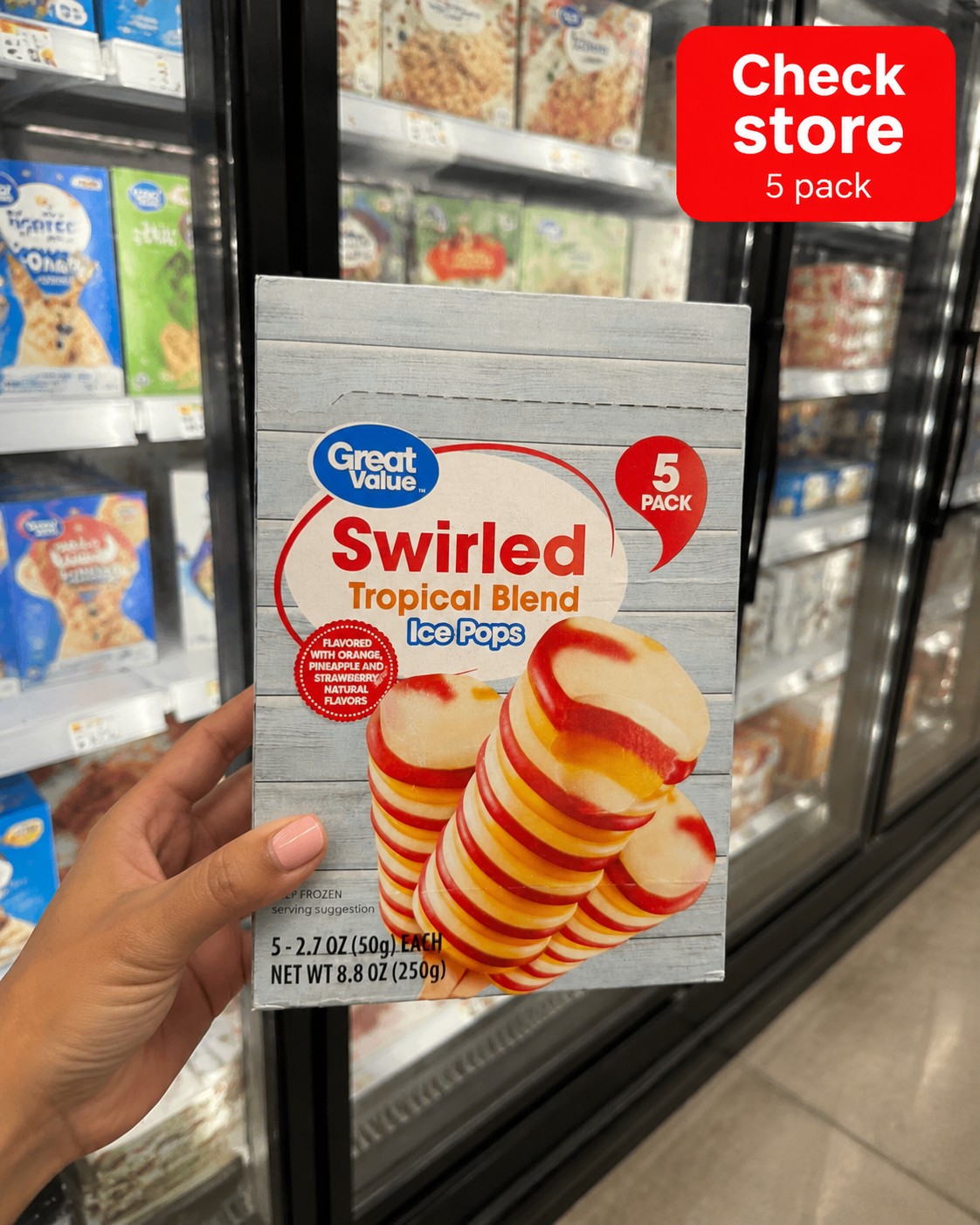 Great Value Swirled Tropical Blend Ice Pops