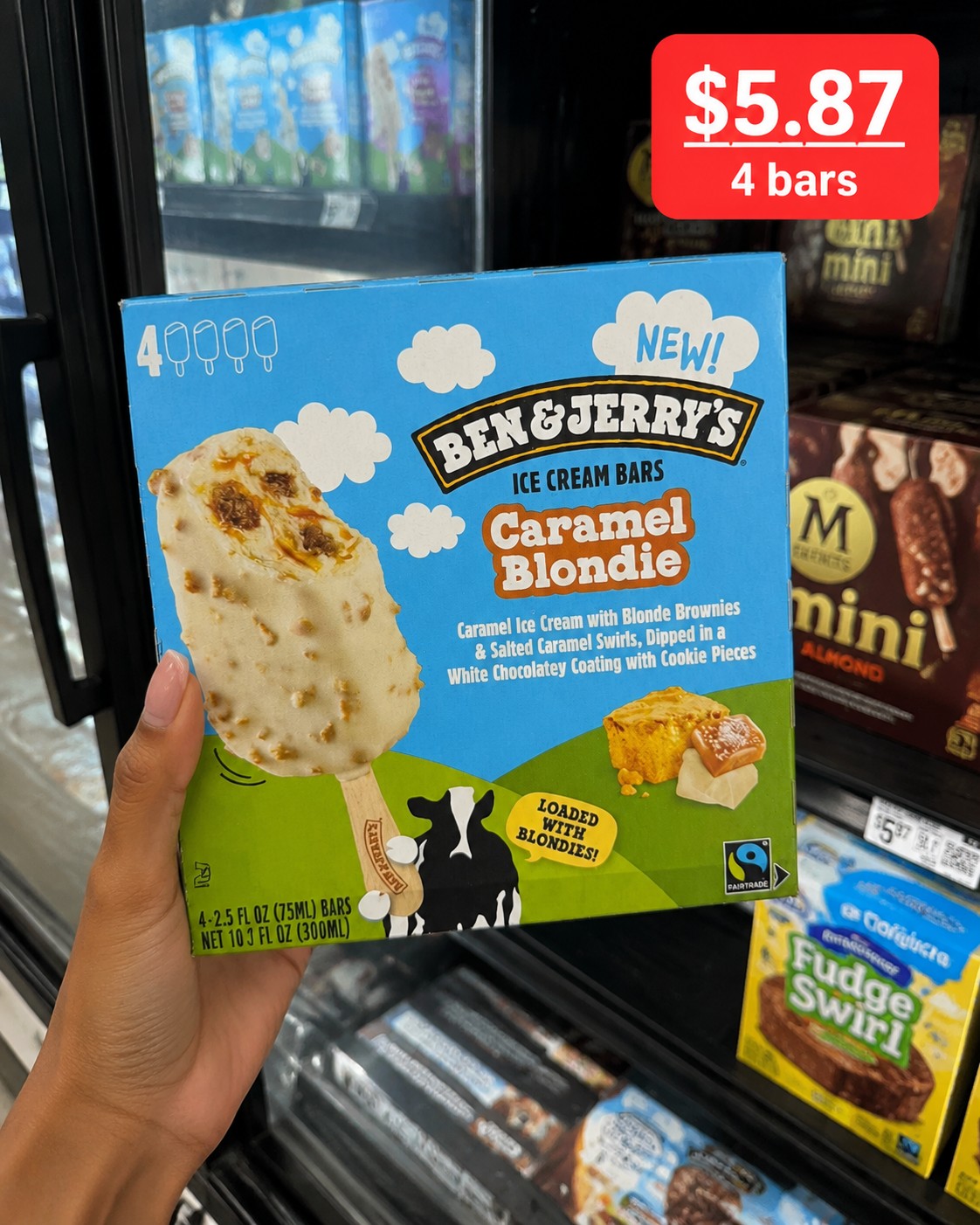 BEN & JERRY'S ICE CREAM BARS Caramel Blondie