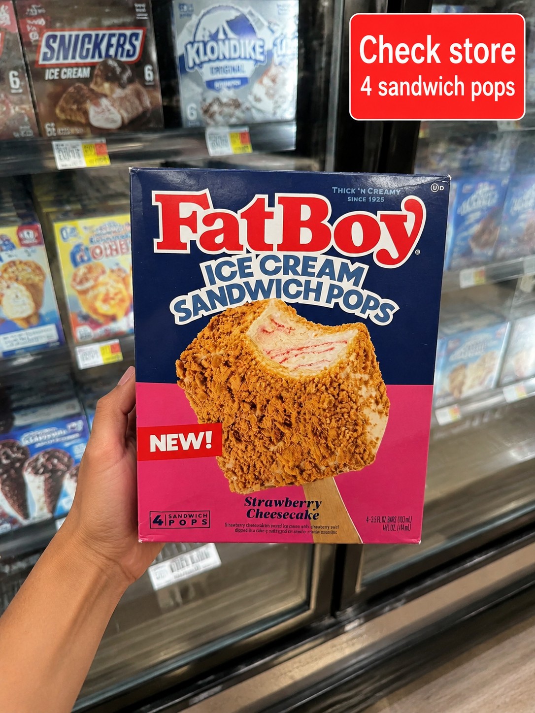 FatBoy ICE CREAM SANDWICH POPS Strawberry Cheesecake