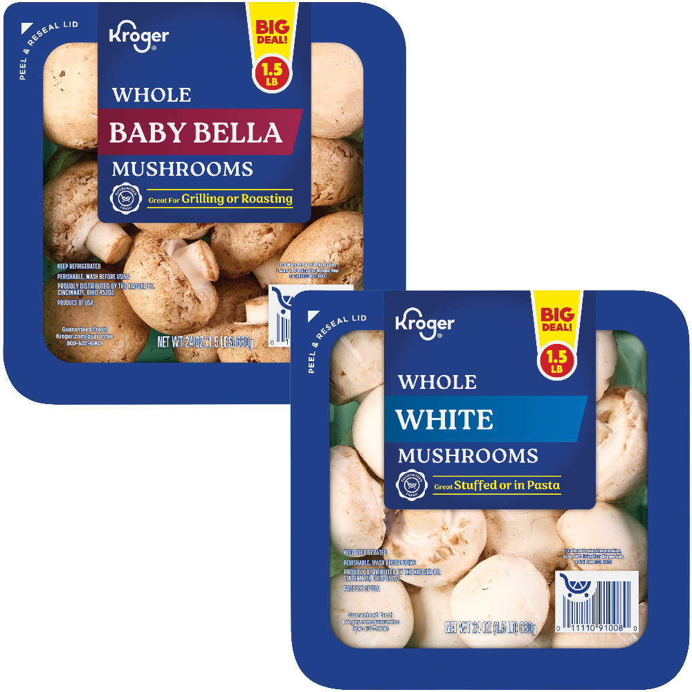 Kroger White or Baby Bella Mushrooms