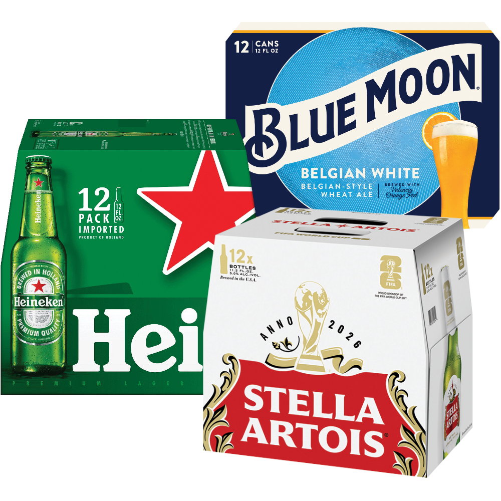 Stella Artois, Heineken or Blue Moon