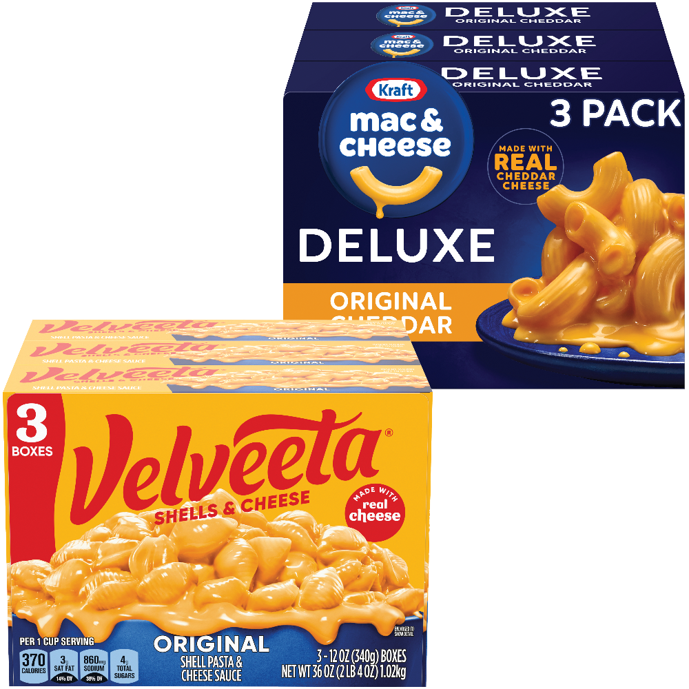 Velveeta Shells & Cheese or Kraft Deluxe Mac & Cheese