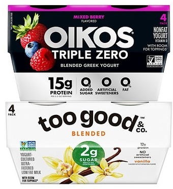 Too Good & Oikos Triple Zero 4-pk. Greek yogurt