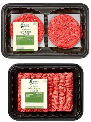 Select Good & Gather ground beef & patties