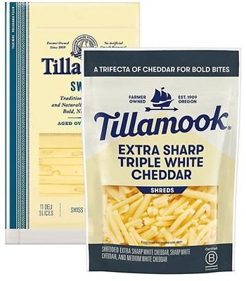 Select Tillamook shredded & sliced cheese
