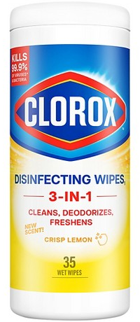 Clorox 35-ct. 3-in-1 disinfecting wipes