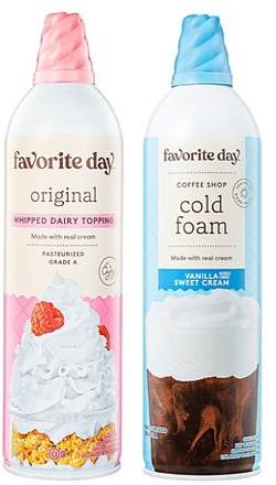 Select Favorite Day cold foams & whipped toppings