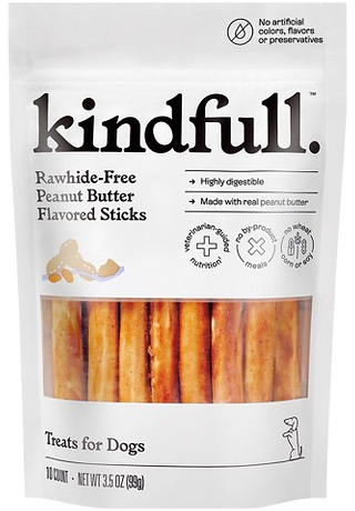 Kindfull™ 10-ct. rawhide-free peanut butter flavored dog treat sticks