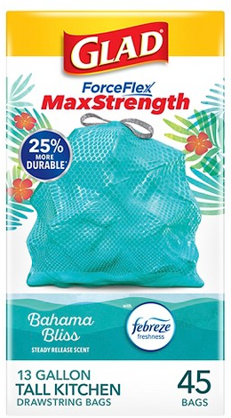 Glad ForceFlex 45-ct. 13-gallon MaxStrength trash bags
