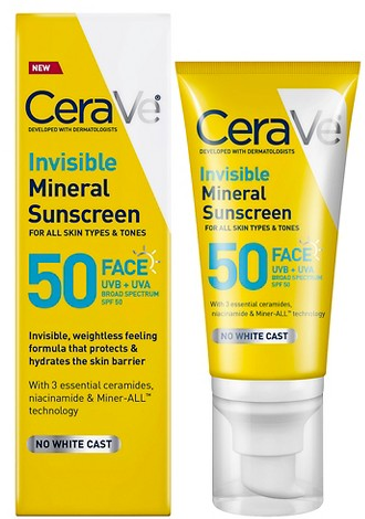 CeraVe 1.62-oz. invisiblemineral sunscreen - SPF 50