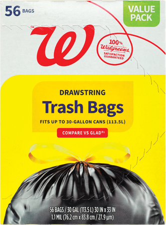 Complete Home™ or Walgreens Trash Bags or Drain Cleaner