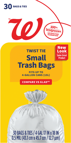 Complete Home™ or Walgreens Twist Tie Trash Bags