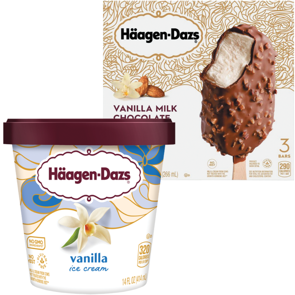 Haagen-Dazs, Edy's, Nestle, Outshine or Oreo Ice Cream or Frozen Treats