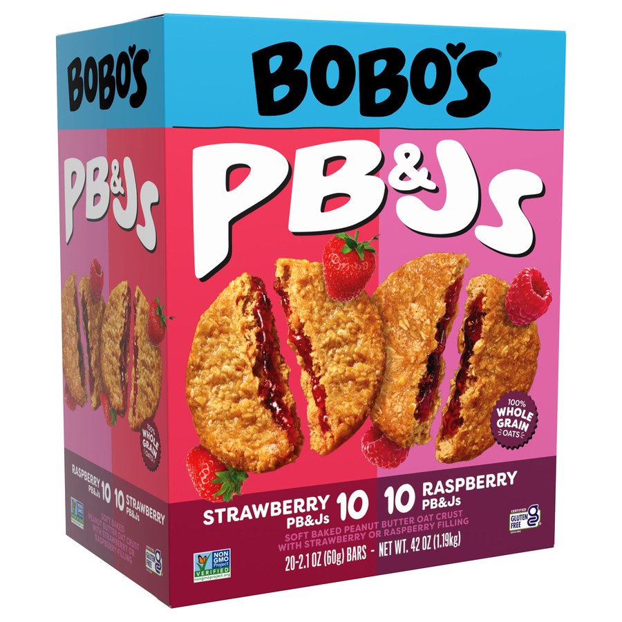 Bobo's PB&J Oat Bar, Variety Pack, 2.1 oz, 20-count
