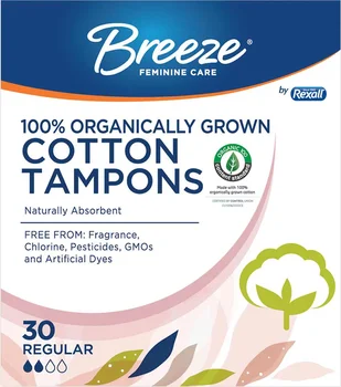 Breeze Organic Cotton Tampons - Regular, 30 ct