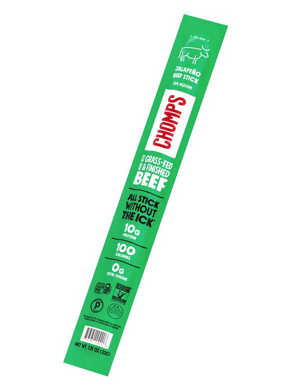 Chomps Jalapeno Grass-Fed Beef Sticks — 1.15 oz x 12-pack
