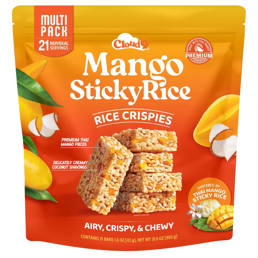 Cloud 9 Mango Sticky Rice Rice Crispies, 21-count