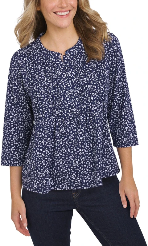 Lands' End Women's Pintuck 3/4 Sleeve Top