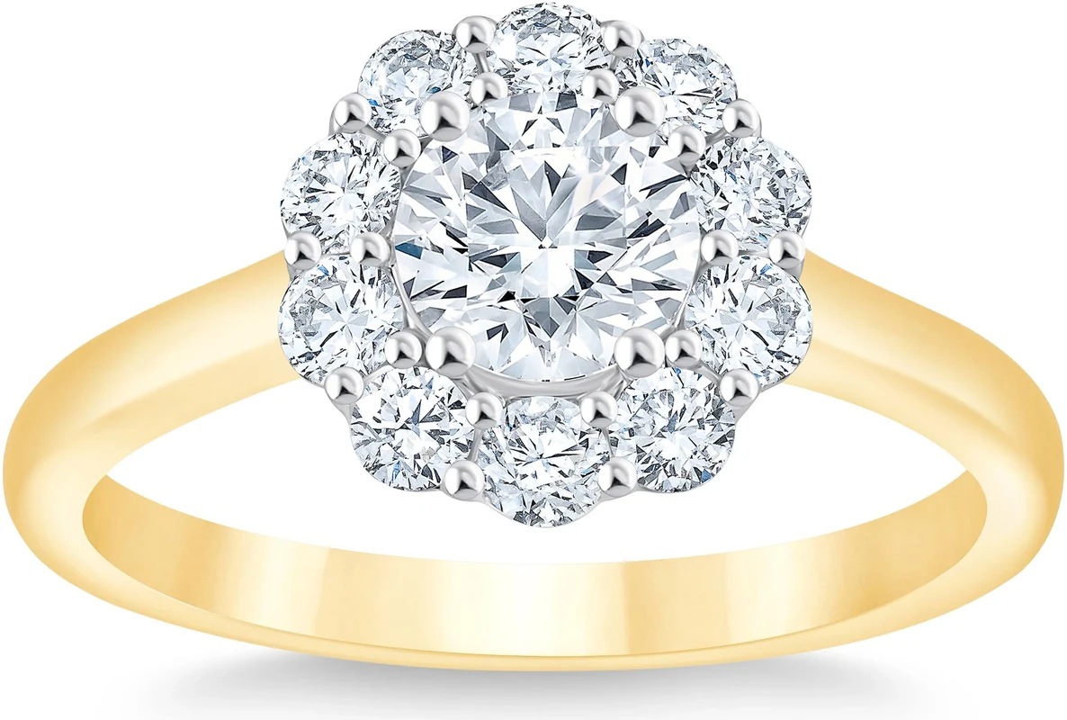 Round Brilliant 1.18 ctw VS2 Clarity, I Color Diamond 14kt Two Tone Gold Ring