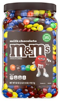 M&M's Milk Chocolate Candy, 62 oz Jar