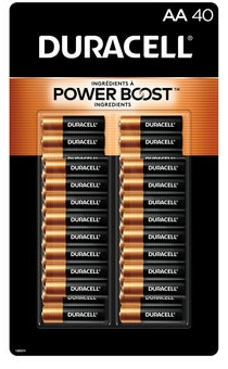 Duracell Coppertop Alkaline AA Batteries, 40-count