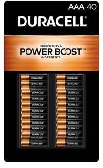 Duracell Coppertop Alkaline AAA Batteries, 40-count