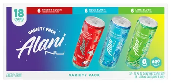 Alani Nu Energy Drink, Lime Slush Variety Pack, 12 fl oz, 18-count