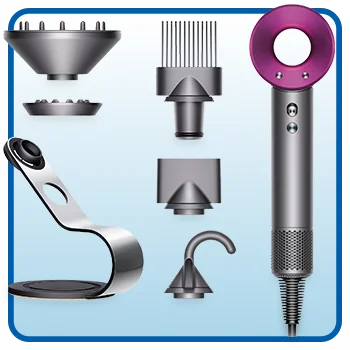 Dyson Supersonic Hair Dryer, Stand and Attachments
