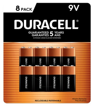 Duracell 9V Alkaline Batteries, 8-count