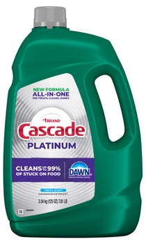 Cascade Platinum Liquid Dishwasher Detergent, Fresh, 125 fl oz