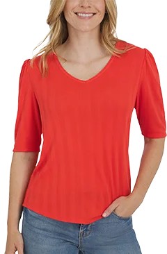 Lands' End Women's Pointelle Elbow Sleeve Top