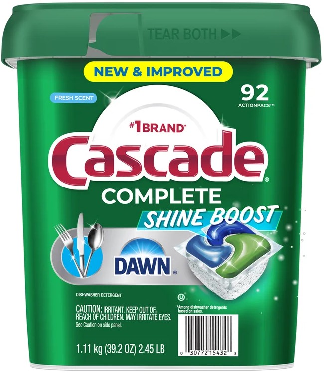 Cascade Complete Shine Boost Dishwasher Detergent Pacs