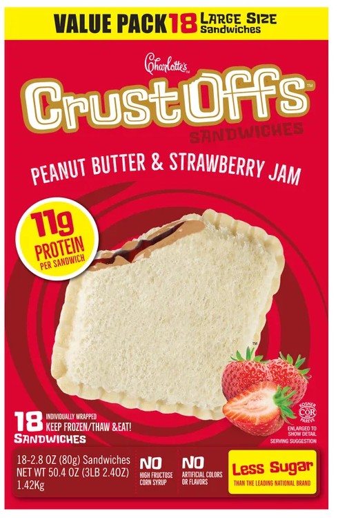 Charlotte's CrustOffs Peanut Butter & Strawberry Jam Sandwiches