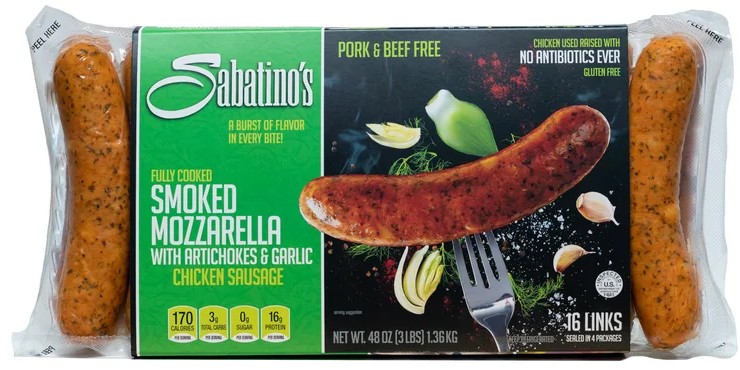 Sabatino's Antibiotic-Free Smoked Mozzarella Chicken Sausage
