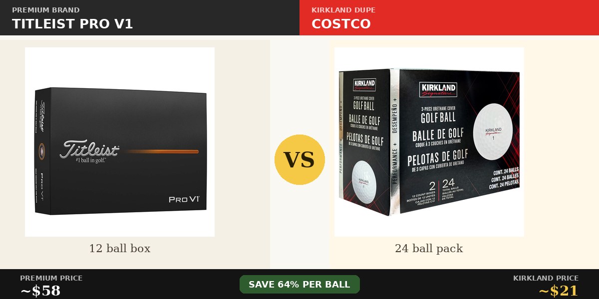 Titleist Pro V1 vs Kirkland Signature Performance Plus golf balls comparison