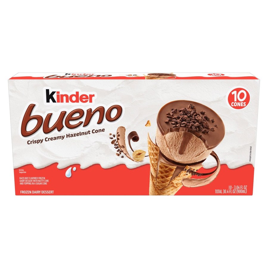 Kinder Bueno Hazelnut Cones 10-pack frozen dessert - Costco
