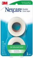Nexcare Flexible Clear First Aid Tape, 1 in x 10 yds, 2 ct