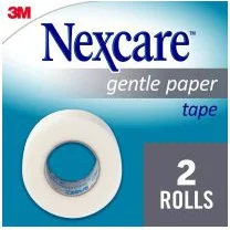 Nexcare Gentle Paper First Aid Tape, 1 in x 10 yds, 2 ct